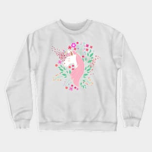 Floral Unicorn Crewneck Sweatshirt